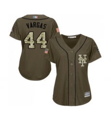 Women's New York Mets #44 Jason Vargas Authentic Green Salute to Service Baseball Jersey