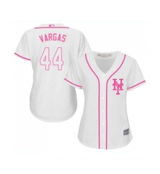 Women's New York Mets #44 Jason Vargas Authentic White Fashion Cool Base Baseball Jersey