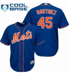 Men's Majestic New York Mets #45 Pedro Martinez Replica Royal Blue Alternate Home Cool Base MLB Jersey