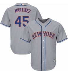 Youth Majestic New York Mets #45 Pedro Martinez Authentic Grey Road Cool Base MLB Jersey