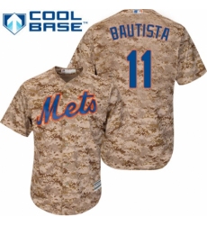 Men's Majestic New York Mets #11 Jose Bautista Replica Camo Alternate Cool Base MLB Jersey