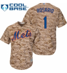 Men's Majestic New York Mets #1 Amed Rosario Replica Camo Alternate Cool Base MLB Jersey