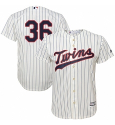 Youth Majestic Minnesota Twins #36 Robbie Grossman Replica Cream Alternate Cool Base MLB Jersey