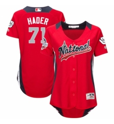 Women's Majestic Milwaukee Brewers #71 Josh Hader Game Red National League 2018 MLB All-Star MLB Jersey
