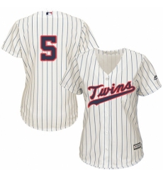 Women's Majestic Minnesota Twins #5 Eduardo Escobar Authentic Cream Alternate Cool Base MLB Jersey