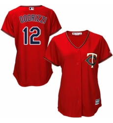 Women's Majestic Minnesota Twins #12 Jake Odorizzi Authentic Scarlet Alternate Cool Base MLB Jersey