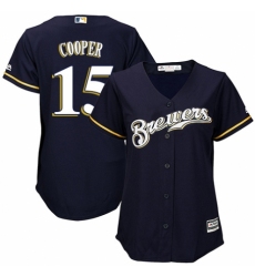 Women's Majestic Milwaukee Brewers #15 Cecil Cooper Replica White Alternate Cool Base MLB Jersey
