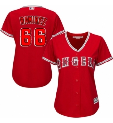 Women's Majestic Los Angeles Angels of Anaheim #66 J. C. Ramirez Authentic Red Alternate MLB Jersey