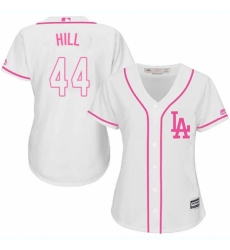 Women's Majestic Los Angeles Dodgers #44 Rich Hill Authentic White Fashion Cool Base MLB Jersey