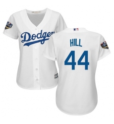 Women's Majestic Los Angeles Dodgers #44 Rich Hill Authentic White Home Cool Base 2018 World Series MLB Jersey