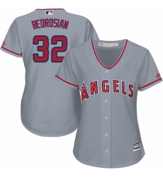 Women's Majestic Los Angeles Angels of Anaheim #32 Cam Bedrosian Replica Grey Road Cool Base MLB Jersey