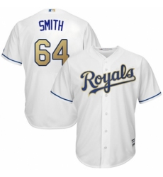 Youth Majestic Kansas City Royals #64 Burch Smith Replica White Home Cool Base MLB Jersey