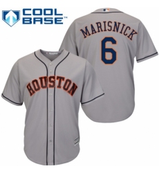 Men's Majestic Houston Astros #6 Jake Marisnick Replica Grey Road Cool Base MLB Jersey