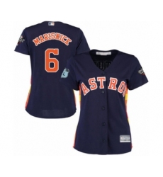 Women's Houston Astros #6 Jake Marisnick Authentic Navy Blue Alternate Cool Base 2019 World Series Bound Baseball Jersey