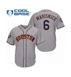 Youth Houston Astros #6 Jake Marisnick Authentic Grey Road Cool Base 2019 World Series Bound Baseball Jersey