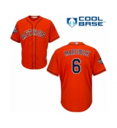 Youth Houston Astros #6 Jake Marisnick Authentic Orange Alternate Cool Base 2019 World Series Bound Baseball Jersey
