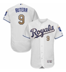 Men's Majestic Kansas City Royals #9 Drew Butera White Flexbase Authentic Collection MLB Jersey