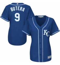 Women's Majestic Kansas City Royals #9 Drew Butera Authentic Blue Alternate 2 Cool Base MLB Jersey