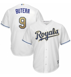 Youth Majestic Kansas City Royals #9 Drew Butera Authentic White Home Cool Base MLB Jersey