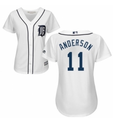 Women's Majestic Detroit Tigers #11 Sparky Anderson Authentic White Home Cool Base MLB Jersey