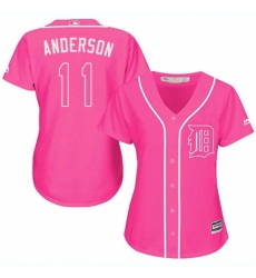 Women's Majestic Detroit Tigers #11 Sparky Anderson Replica Pink Fashion Cool Base MLB Jersey