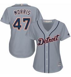 Women's Majestic Detroit Tigers #47 Jack Morris Replica Grey Road Cool Base MLB Jersey