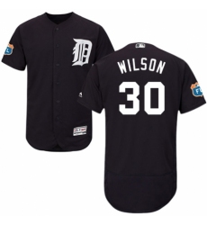 Men's Majestic Detroit Tigers #30 Alex Wilson Navy Blue Alternate Flex Base Authentic Collection MLB Jersey