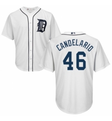 Youth Majestic Detroit Tigers #46 Jeimer Candelario Authentic White Home Cool Base MLB Jersey