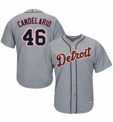 Youth Majestic Detroit Tigers #46 Jeimer Candelario Replica Grey Road Cool Base MLB Jersey