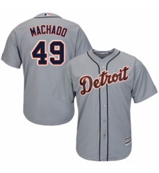 Youth Majestic Detroit Tigers #49 Dixon Machado Replica Grey Road Cool Base MLB Jersey