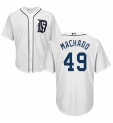 Youth Majestic Detroit Tigers #49 Dixon Machado Replica White Home Cool Base MLB Jersey