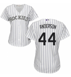 Women's Majestic Colorado Rockies #44 Tyler Anderson Replica White Home Cool Base MLB Jersey