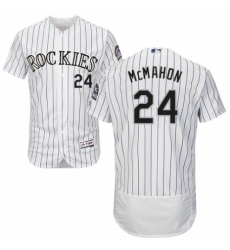 Men's Majestic Colorado Rockies #24 Ryan McMahon White Home Flex Base Authentic Collection MLB Jersey