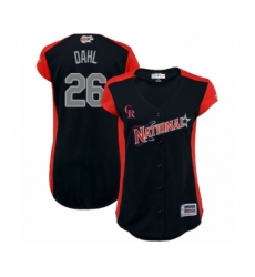 Women's Colorado Rockies #26 David Dahl Authentic Navy Blue National League 2019 Baseball All-Star Jersey