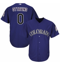 Men's Majestic Colorado Rockies #0 Adam Ottavino Replica Purple Alternate 1 Cool Base MLB Jersey