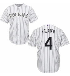 Youth Majestic Colorado Rockies #4 Pat Valaika Authentic White Home Cool Base MLB Jersey
