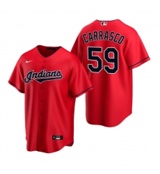 Men's Nike Cleveland Indians #59 Carlos Carrasco Red Alternate Stitched Baseball Jersey