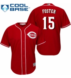 Youth Majestic Cincinnati Reds #15 George Foster Authentic Red Alternate Cool Base MLB Jersey