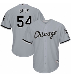 Men's Majestic Chicago White Sox #54 Chris Beck Replica Grey Road Cool Base MLB Jersey