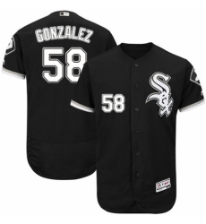 Men's Majestic Chicago White Sox #58 Miguel Gonzalez Black Alternate Flex Base Authentic Collection MLB Jersey