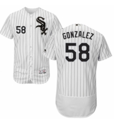 Men's Majestic Chicago White Sox #58 Miguel Gonzalez White Home Flex Base Authentic Collection MLB Jersey