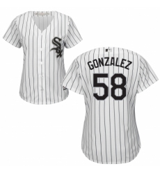 Women's Majestic Chicago White Sox #58 Miguel Gonzalez Replica White Home Cool Base MLB Jersey