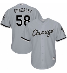 Youth Majestic Chicago White Sox #58 Miguel Gonzalez Authentic Grey Road Cool Base MLB Jersey