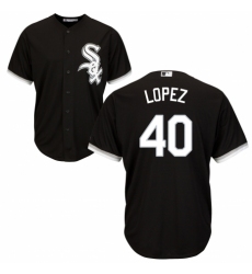 Men's Majestic Chicago White Sox #40 Reynaldo Lopez Replica Black Alternate Home Cool Base MLB Jersey