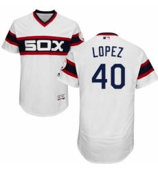 Men's Majestic Chicago White Sox #40 Reynaldo Lopez White Alternate Flex Base Authentic Collection MLB Jersey