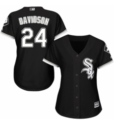 Women's Majestic Chicago White Sox #24 Matt Davidson Replica Black Alternate Home Cool Base MLB Jersey