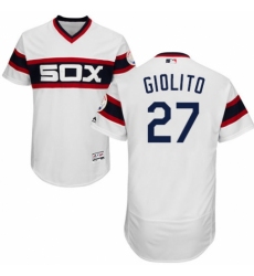 Men's Majestic Chicago White Sox #27 Lucas Giolito White Alternate Flex Base Authentic Collection MLB Jersey
