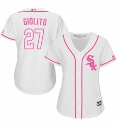 Women's Majestic Chicago White Sox #27 Lucas Giolito Replica White Fashion Cool Base MLB Jersey