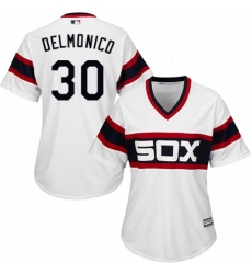 Women's Majestic Chicago White Sox #30 Nicky Delmonico Replica White 2013 Alternate Home Cool Base MLB Jersey