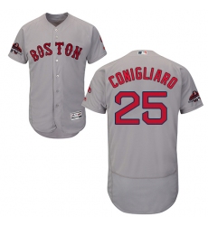 Men's Majestic Boston Red Sox #25 Tony Conigliaro Grey Road Flex Base Authentic Collection 2018 World Series Champions MLB Jersey